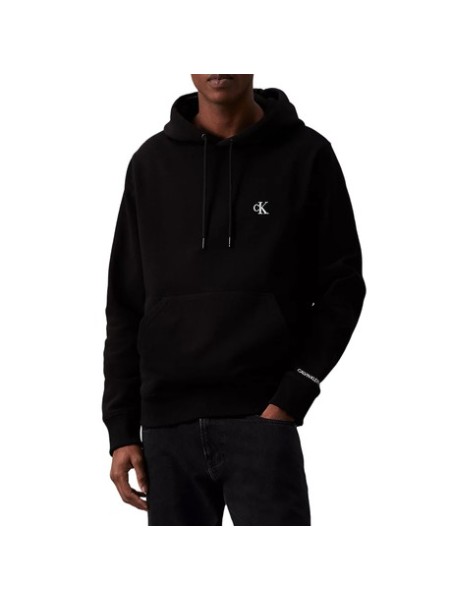 Calvin Klein - Felpa Tascone Tinta Unita Logo Cappuccio