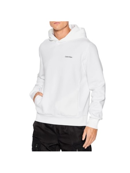 Calvin Klein - Felpa Maniche Lunghe Tinta Unita Logo Cappuccio