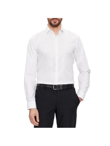 Calvin Klein - Camicia collo classico Slim Fit Logo Chius. Bottoni